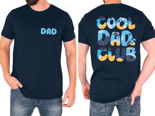 Dad Shirt Men Cool Dad Club T-Shirts Father's Day Tops Daddy Birthday Gift Tees Dads Life Clothes A-Navy Blue