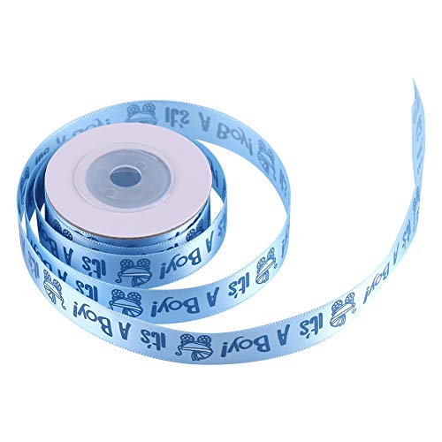 TOPINCN Nastri, 10 Yards/Rotolo È Un Ragazzo/Ragazza Blu Rosa Battesimo Macchia Nastro Bomboniere o Baby Shower(Blu)