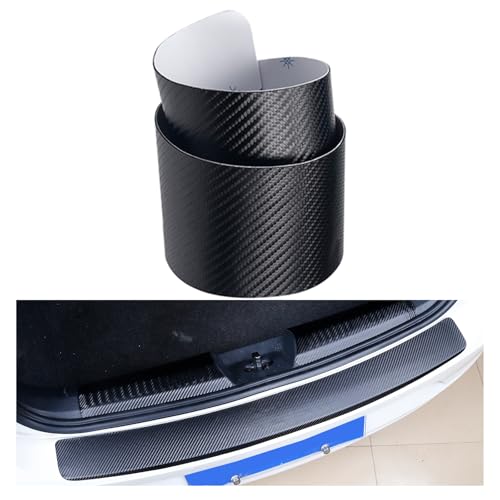 Image of Rear Bumper Protector 42 inchx3.4 inch for SUVs Trucks Crossovers | heavy-duty carbon fiber guard for SUVs /trucks. Scratch /UV /water-proof, no residue, no curl, easy clean, tool-free install