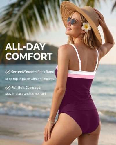 Image of Daci Women Strapless Tankini Tummy Control 2 Piece Bandeau Swimsuit