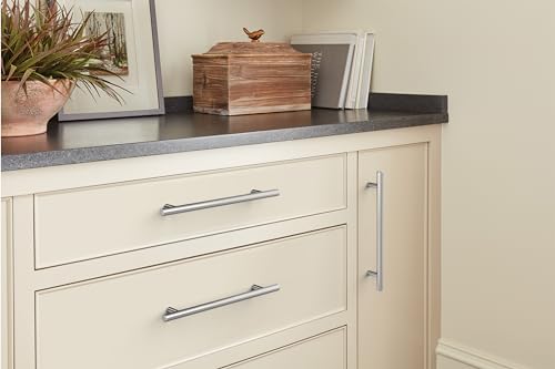 Image of Amerock 10 Pack 7 inch Bar Pulls Polished Chrome Drawer Pull | 7 inch (178mm) Center-to-Center Mounting Distance and 9-3 /8 inches Overall Length, Durable Zinc Cabinet Hardware
