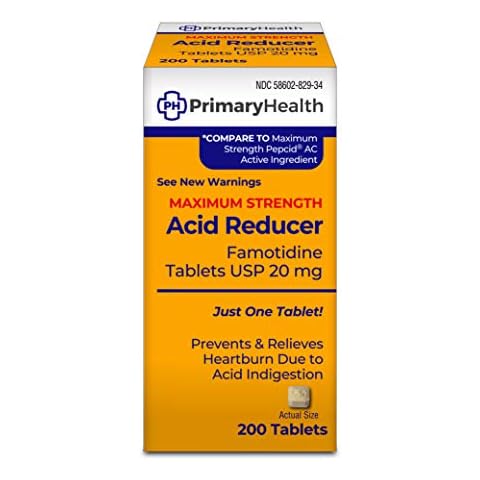 Primary Health Famotidine, 20mg Tablet, 200 Count, 200 Count, White Cover