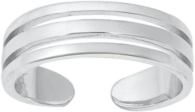 Sterling Silver Beautiful Toe Ring Adjustable Midi Fashion Band 925 New