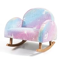 FANTASK Kindersofa Schaukelstuhl im Dunkeln Leuchtend, Kindersessel gepolstert aus Flanellstoff mit Rückenlehne & Armlehnen, Kindercouch für Kinder ab 2 Jahren