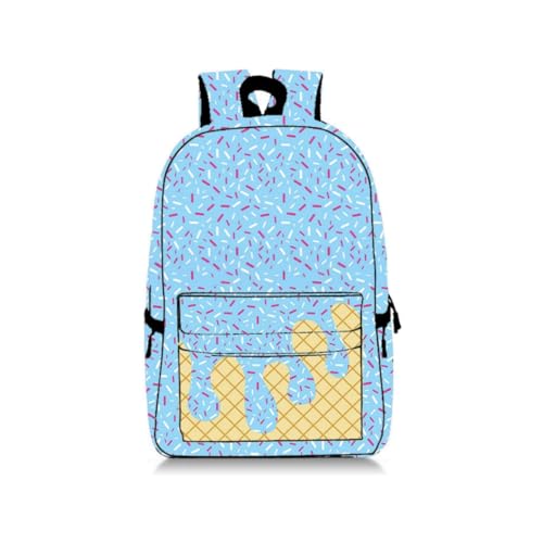 Ice Cream Backpack Kawaii Shoulder Bag Casual Cute Large Capacity Daypack Lightweight Backpacks,with Side Pockets,for Unisex (baby blue)