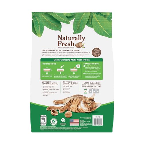 Image of Naturally Fresh Cat Litter Made from Walnut Shells, Quick-Clumping, Unscented, Upcycled, Easy Scooping, Sustainable, 30 Lbs