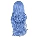 MapofBeauty 24 Inch/60cm Charming Synthetic Long Wavy Side Bangs Women Party Anime Cosplay Wig (Periwinkle)