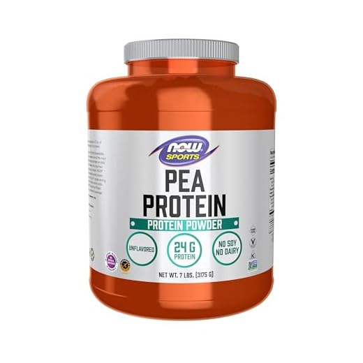 NOW Sports, Pea Protein 24 g, Mixes Easily, Unflavored Powder, 7 lbs