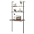 Homfa Wall Mounted Ladder Table with 2 Shelves, Industrial Computer Desk with Storage Rack for Small Space Studying Writing Workstation Against The Wall Stand Organizer Bookshelf, Home Office
