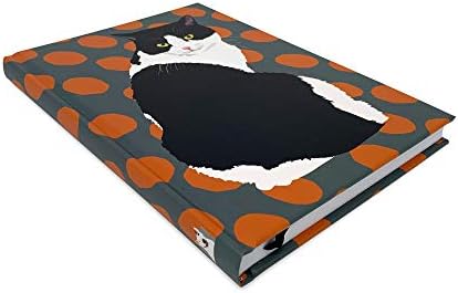 Black and White Cat Hardback Notebook  Premium 160 Page A5 Lined Ruled Travel Journal  Leslie Gerry