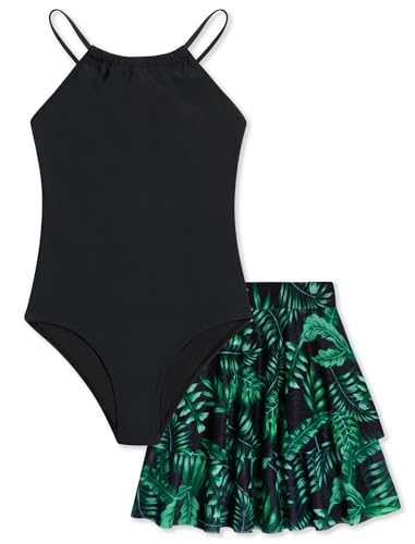 Image of Girls One Piece Swimsuits with Mesh Skirt Tanikini Bathing Suit Swimwear 6-14Y