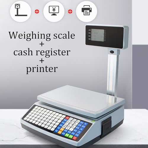 Báscula electrónica con impresora y pantalla doble miniatura 3