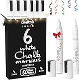White Liquid Chalk Pens | Variety pack of 2 | 3mm Fine & 6mm Bold Size Markers | Dust Free, Water-Based, Non-Toxic Wet Erase Liquid Chalk Ink