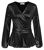 GRACE KARIN Damen festlich Pailletten Bluse Damen Pailletten Tops CL1684-03_0XL