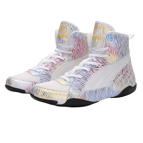 男性用ボクシングシューズ、ハイトップボクシングシューズ、アスレチックフィットネスアウトドアシューズ、ユニセックス通気性トレーニングボクシングシューズ、若者と大人向け、プロトレーニングレスリングシューズ