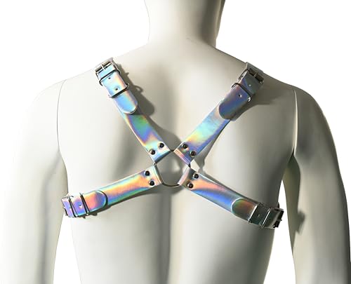 Mens Rainbow Bulldog Harness Belt Adjustable Body Chest Harness Belt Costume Accessories3