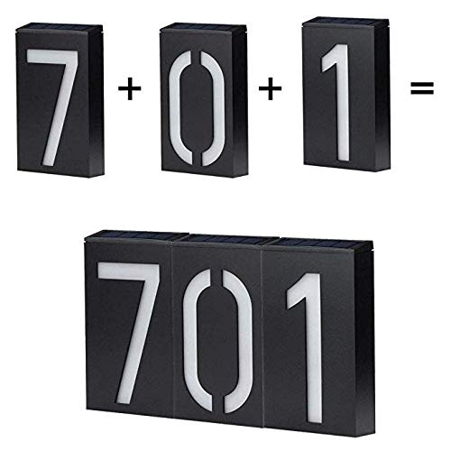 Led Concept LC-DOORNO-1 Led Solar House Number Light, Garden Numbers Solar Powered Address Sign Led Illuminated Outdoor Plaques And Wall Art Lighted Up thumb #1