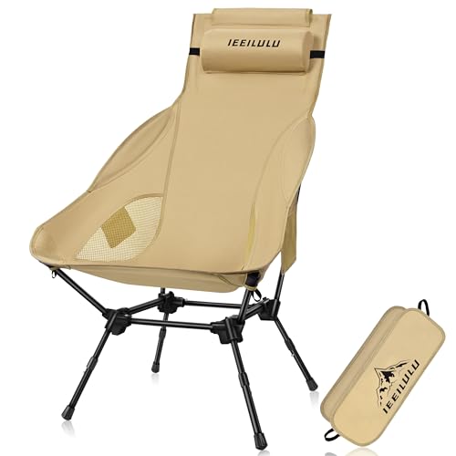 IEEILULU Campingstuhl Faltbarer Hochlehner, Ultraleicht Tragbare...