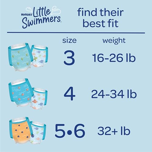 huggies little swimmers disposable swim diapers size 5-6 32 lbs 17 ct