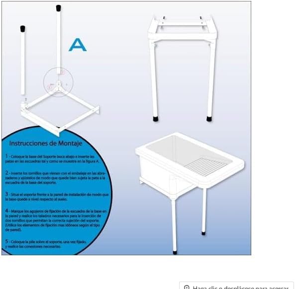 Soporte para Pila Lavadero BINGO Blanco 31 x 50 x 31 cm Patas 49 cm