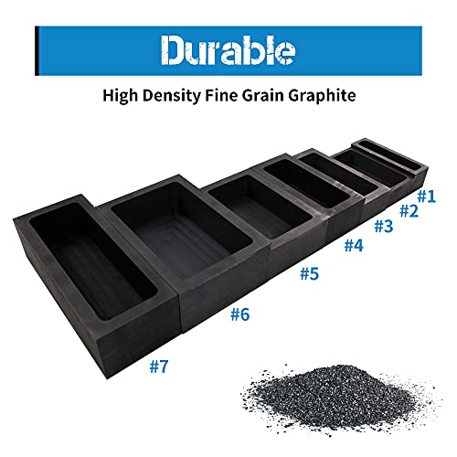 Gongyi High-Purity Graphite Ingot Molds Crucible For Melting Casting Mould Refining Metal Copper Gold Silver Aluminum Brass #3-1.2Kg-65Ml-2.2Fl. Oz #TOP4