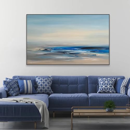 Tableau bord de mer 80x120 cm grand format encadré pour salon