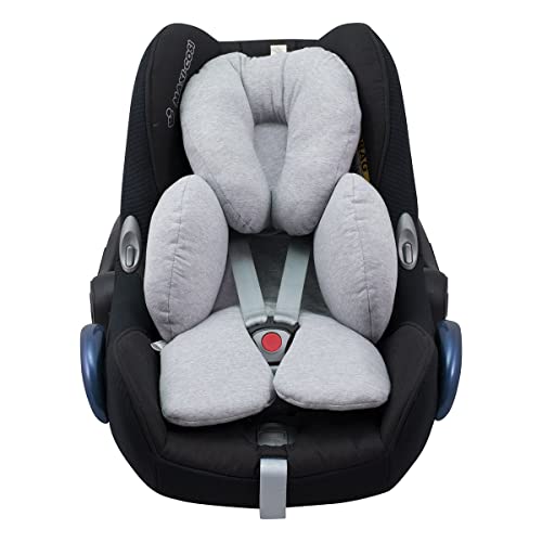 JYOKO Kids Sitzverkleinerer Antiallergikum Universal Baby 100% Baumwolle (Grey Stone, Enthält eine Kopf- und eine Körperstütze)