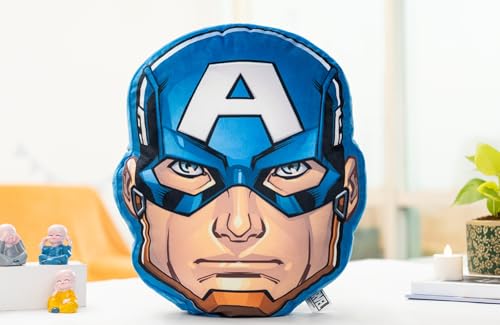 Image of Mirada Captain Cushion America - Marvel Superhero Soft Plush Toy, Stuffed Pillow, Birthday Gift for Kids, Boys & Girls, Licensed Decor - 35cm