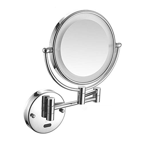 Miroir led réglable pour maquillage de forme ronde extensible muraux - 2