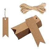 Facile à utiliser : Décorer des cadeaux est facile. Vous pouvez écrire vos vœux sur les étiquettes. Pas besoin de perforer ni de couper les étiquettes, et la ficelle vous permet de les attacher à tout. La ficelle de jute peut être coupée et attachée aux étiquettes selon vos besoins.