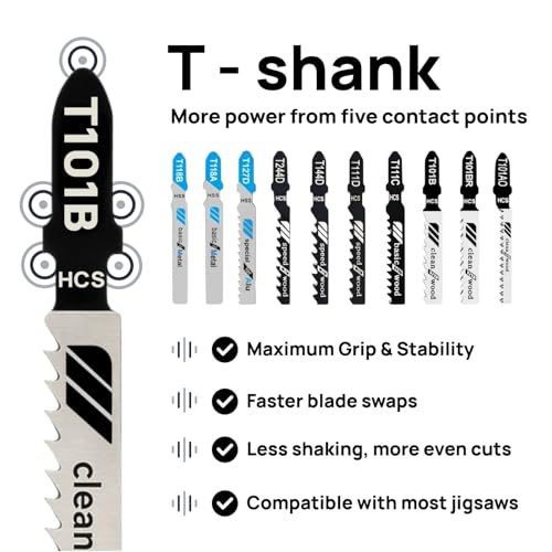 20PCS Multi-Material T-Shank Blades