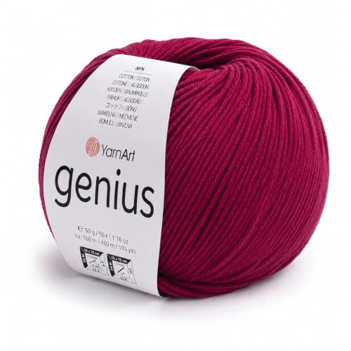Image of YarnArt Genius Soft Cotton Blend Yarn, 1 Pack (1.76 oz / 174 Yds)