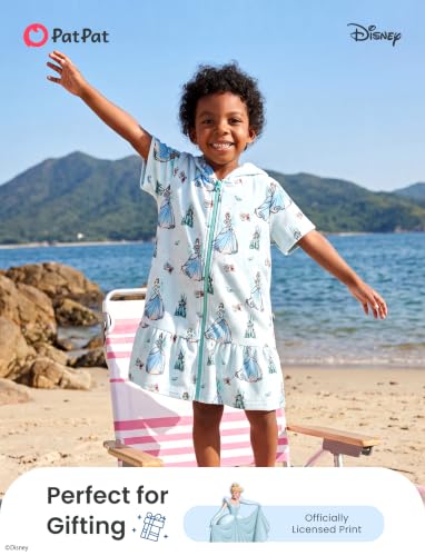 Image of Disney Princess Frozen Stitch Marvel Minnie Girl Swim Cover Up Terry Cloth Swimsuit Coverup Zip-up Bathing Suit Wrap Hooded