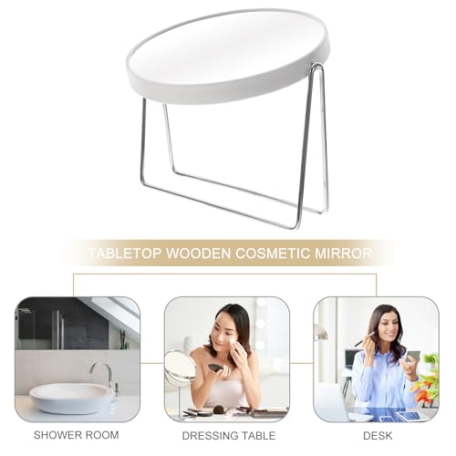 Espejo de maquillaje PRETYZOOM doble cara giratorio metálico miniatura 6