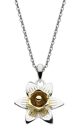Heritage Sterling Silver and Gold Plate Carey Daffodil Necklace of Length 45.7cm 9230GD