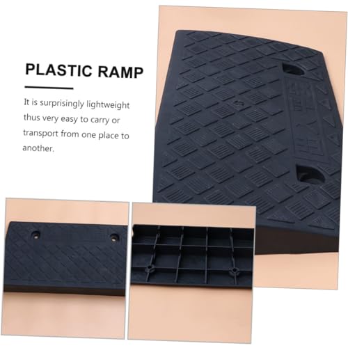 Rampa para vehículo de plástico NUOBESTY 50x27x9cm Negra umbral para coches para uso en entrada y acera miniatura 3