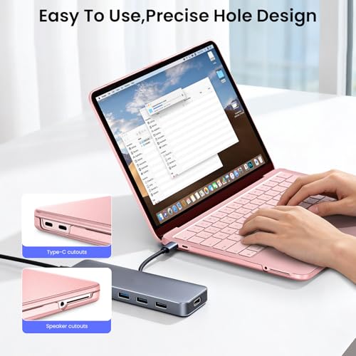 Image of Saco MacBook Neo 13 Inch Case & Keyboard Cover Compatible with 2026 MacBook Neo A3404 (A18 Pro Chip) - Official Blush Clear Matte Hard Shell Laptop Case, Slim 1:1 Precision Fit, Scratch Resistant