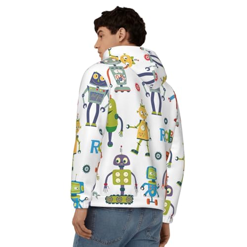 Sweat à capuche robot homme : fini le froid avec ce pull décontracté ultra doux - 5