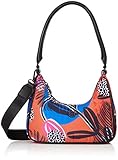 Estampado tropical Desigual Fabric Shoulder Bag, Bolso Bandolera. para Mujer, Naranja, Medium