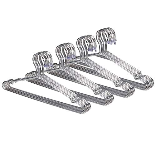 Metluck 40 Pack Clothes Hangers Stainless Steel Strong Wire Metal Hangers Coat Hangers Standard Suit Hangers, Great For Daily Use -17.7 Inch, Silver #TOP6