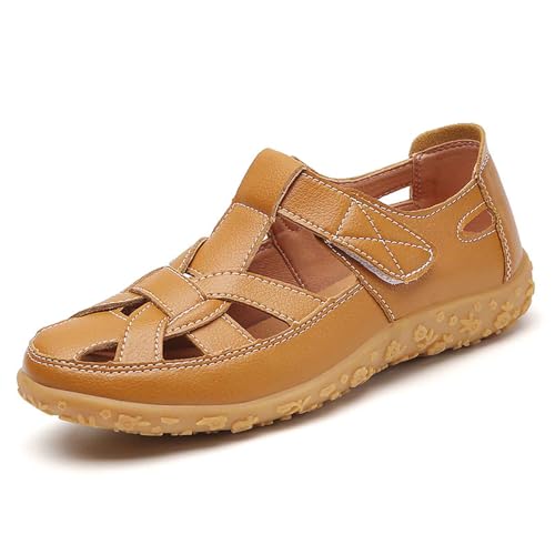 Sandalias cómodas mujer verano de puntera cerrada para ocio y exteriores