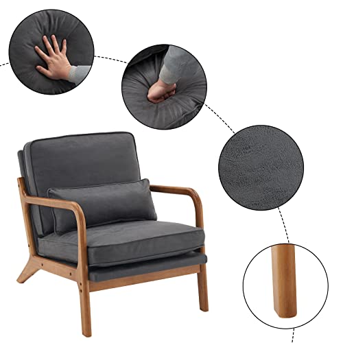 Sillón Plegable Cuero Gris oscuro miniatura 6