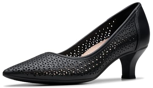 Clarks Collection Women's Kepley Sky Pump, Black Leather, 9 M US