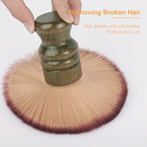 Barber Brush, AISEELY Neck Duster Brush for Hair Cutting, Professional Hair Brush Cleaner with Wooden Handle Barber Accessories (1pc)