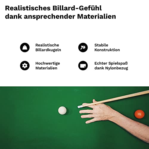Billardtisch 4ft + Zubehör für Kinder & Erwachsene Billard Tisch 122x67x78 cm (LxBxH) Pool-Billardtisch, Grün