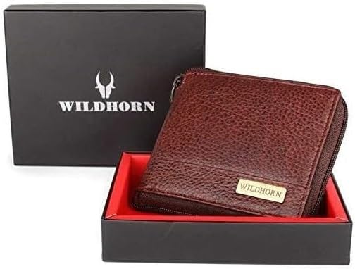 WILDHORN Brown Men's Wallet (WH559 Full Zip) (New Bombay Brown)