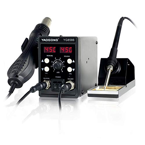 YAOGONG Automatic 2 In 1 Hot Air SMD Digital Rework Soldering Iron Station