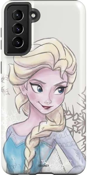Skinit Pro Phone Case Compatible with Galaxy S21 Plus 5G - Officially Licensed Disney Frozen Elsa Snowflakes Art Design