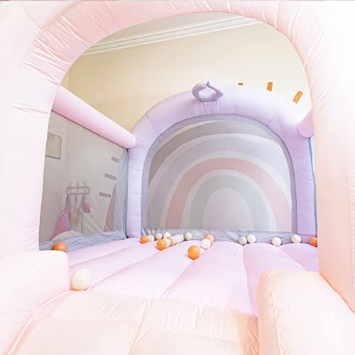 Bounceland Daydreamer Cotton Candy Bounce House, Pastel Bouncer with Slide, 8.9 ft L x 7.2 ft W x 6.7 ft H, UL Blower Included, Basketball Hoop, 30 Pastel Plastic Balls, Trendy Bouncer for Kids by Bounceland - Image 8