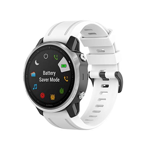 Bossblue Compatible with Garmin Fenix 6S Bands,Solf Silicone Replacement Band for Fenix 6S/Fenix 6S pro/Fenix 5S/Fenix 5S Plus Smartwatch (White)